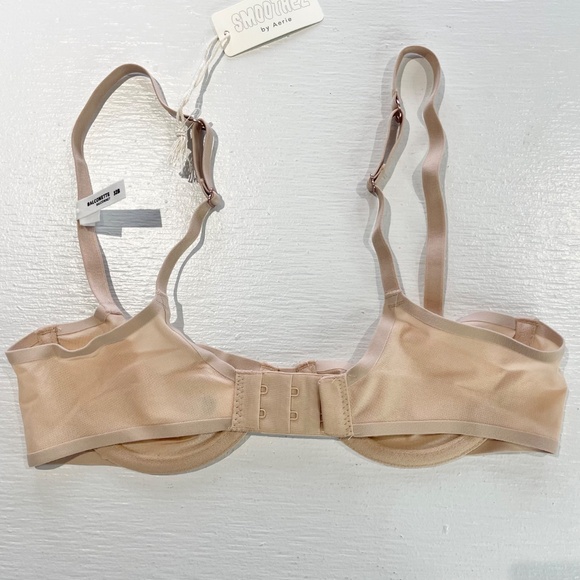 New Aerie SMOOTHEZ Mesh Unlined Underwire Balconette Bra Sands Size 32B - Picture 12 of 16